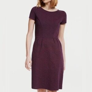 Boden Women’s Phoebe Ditzy Floral Jersey Day Dress / Size 8R / Navy and Burgundy